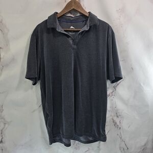 Tommy Bahama Shirt Mens Large Black Gray Polo Short Sleeve Modal Stretch Casual